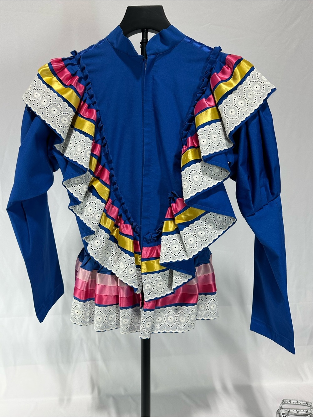 #203 Blue Jalisco folk dance dress with a sun skirt, size small - Picture 7 of 9